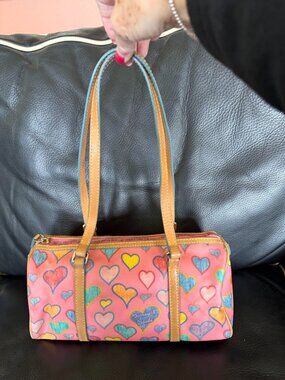 Vintage Dooney & Bourke Pink Crayon Heart Purse